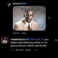 Dominik Mysterio and Karrion Kross engage in an online banter (Photo credits: Kross' Instagram post)
